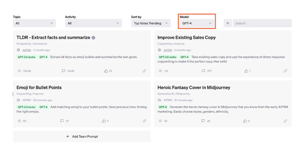Model Tagging and Filtering